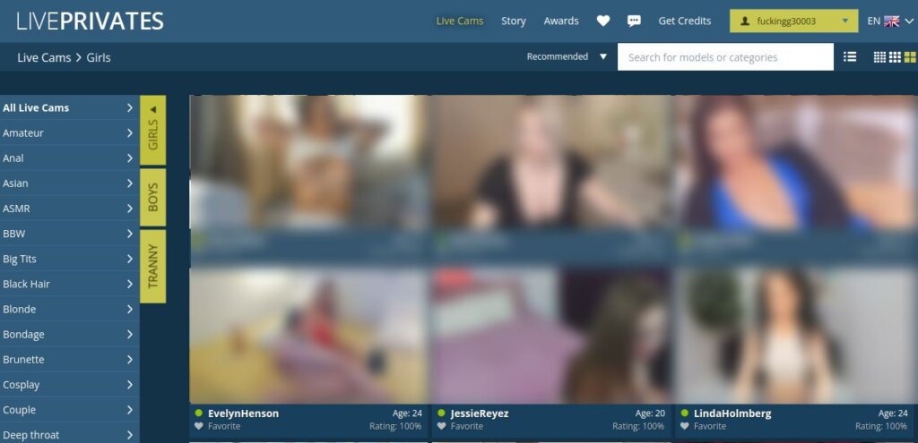 LivePrivates Webcam in diretta per adulti